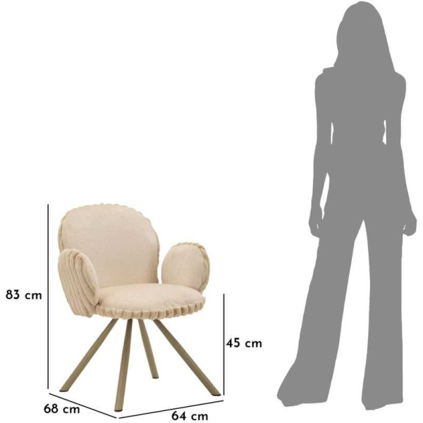 Fauteuil en tissu côtelé Stockholm (Lot de 2) - MAU-0675