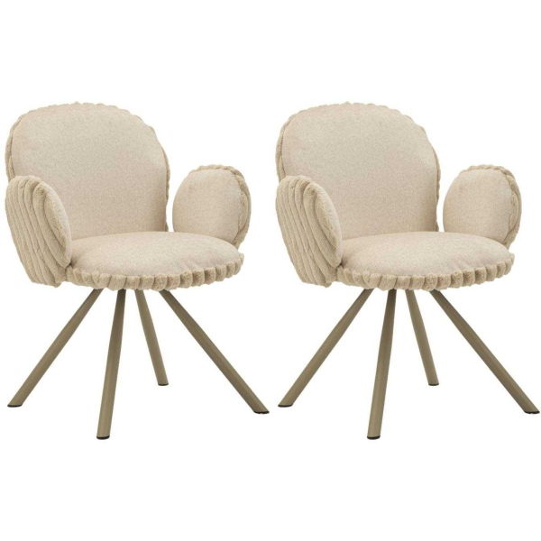 Fauteuil en tissu côtelé Stockholm (Lot de 2)
