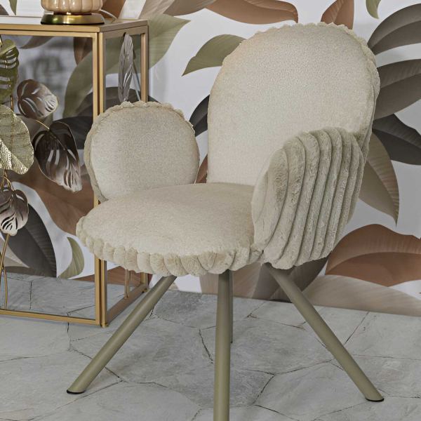 Fauteuil en tissu côtelé Stockholm (Lot de 2) - MAURO FERRETTI