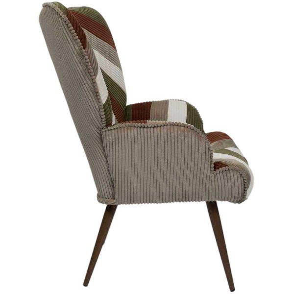 Fauteuil en tissu côtelé patchwork Scott - 199