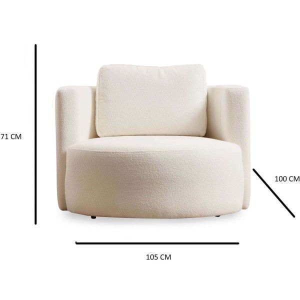 Fauteuil en tissu crème Wing - ASI-0574