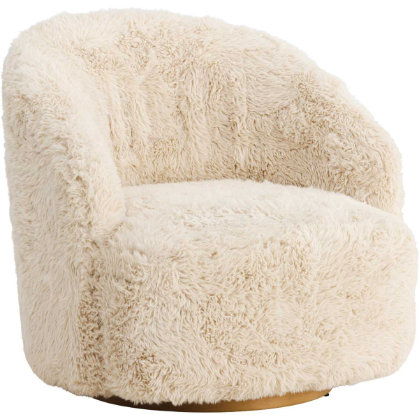 Fauteuil en tissu fluffy Astru 75 x 70 x 75 cm