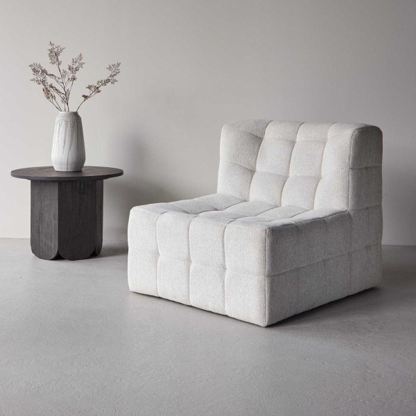 Fauteuil en tissu matelassé Malou 80 x 87 x 73 cm - VENTURE HOME