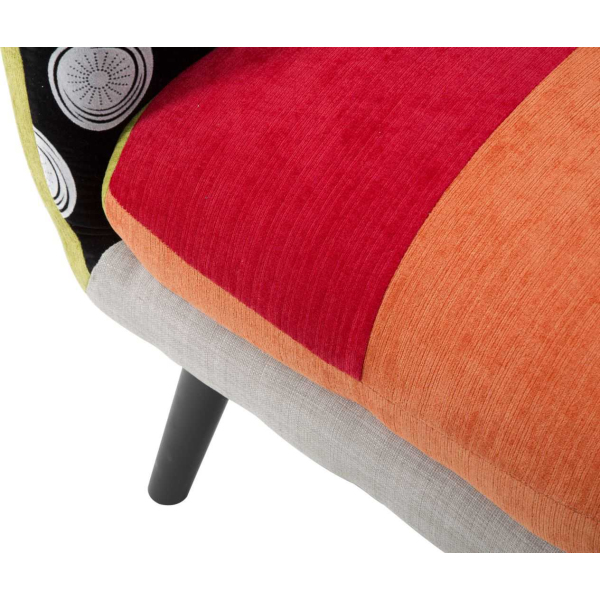 Fauteuil en tissu patchwork 71 x 63 x 78 cm - 7