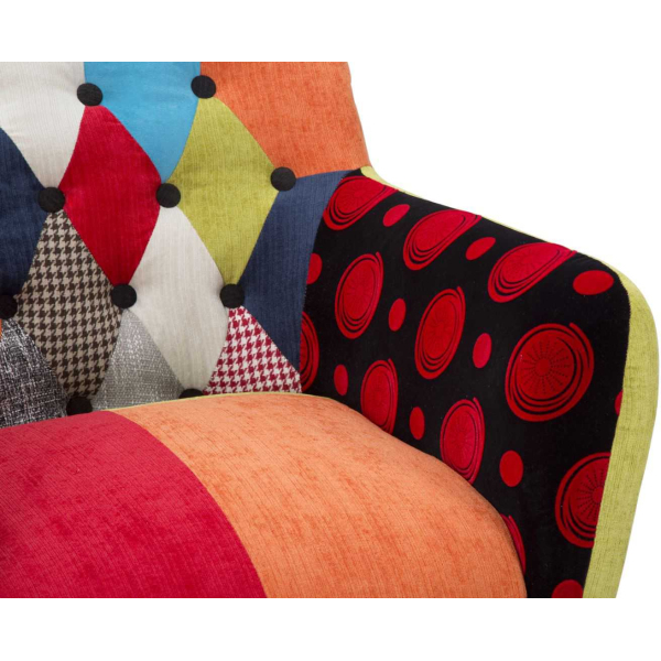 Fauteuil en tissu patchwork 71 x 63 x 78 cm - 8