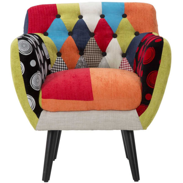 Fauteuil en tissu patchwork 71 x 63 x 78 cm - 329