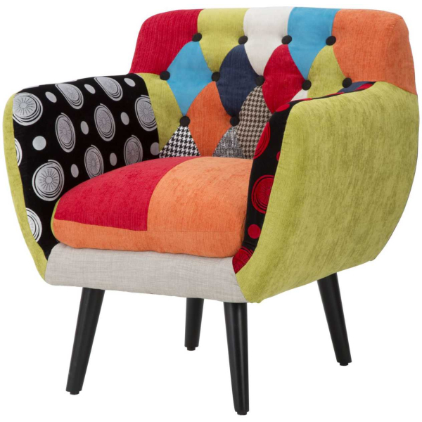 Fauteuil en tissu patchwork 71 x 63 x 78 cm - 5