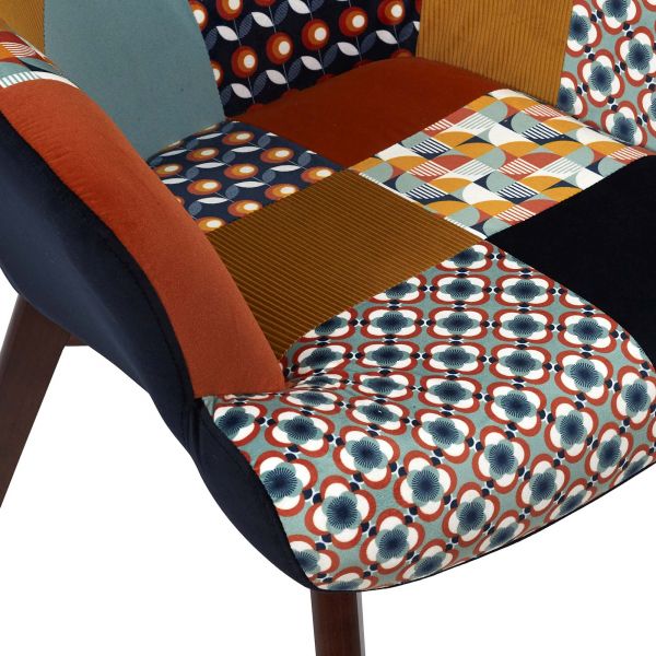 Fauteuil en tissu patchwork vintage Helsinki - 7