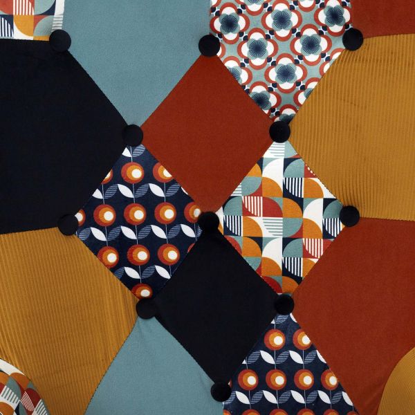 Fauteuil en tissu patchwork vintage Helsinki - 9