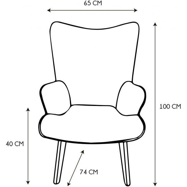 Fauteuil en tissu patchwork vintage Helsinki - CMP-3627