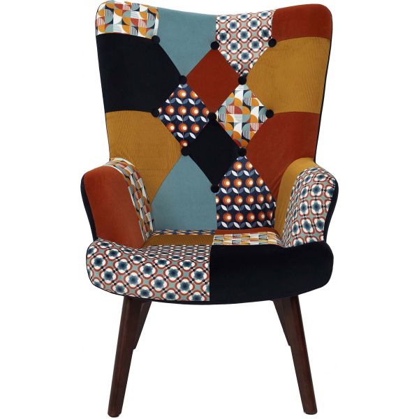 Fauteuil en tissu patchwork vintage Helsinki - 269