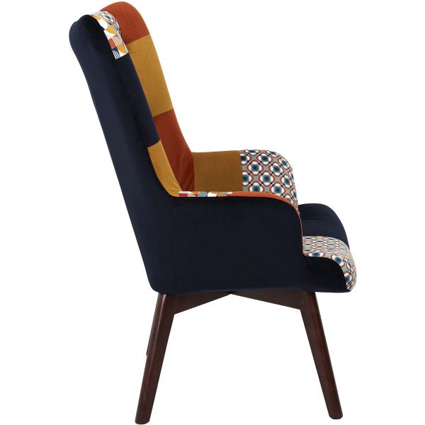 Fauteuil en tissu patchwork vintage Helsinki - 5