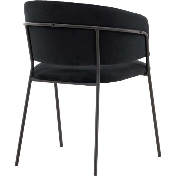 Fauteuil en tissu velours et acier noir Selma - 5