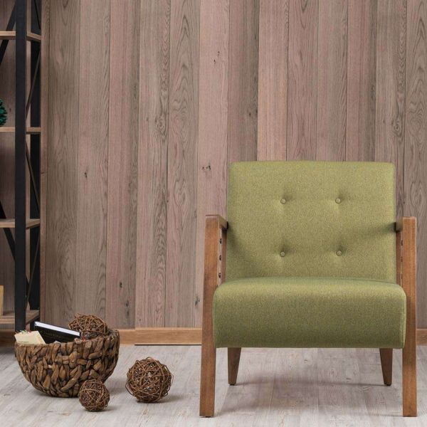 Fauteuil en tissu vert Kemer - 8