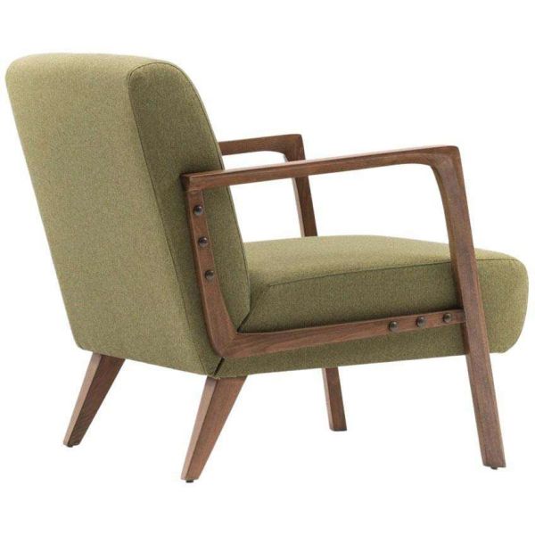 Fauteuil en tissu vert Kemer - 5