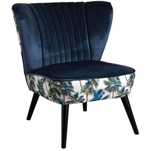 Fauteuil en velours Jungle