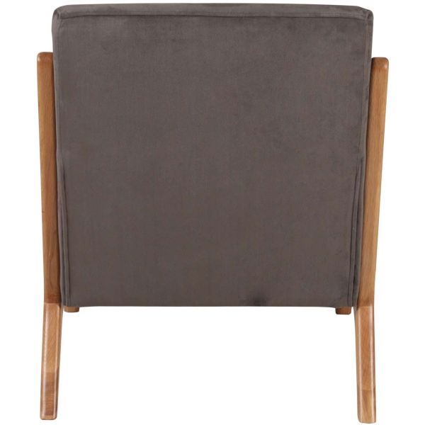 Fauteuil en velours et chêne massif ciré Naia - PRO-1476