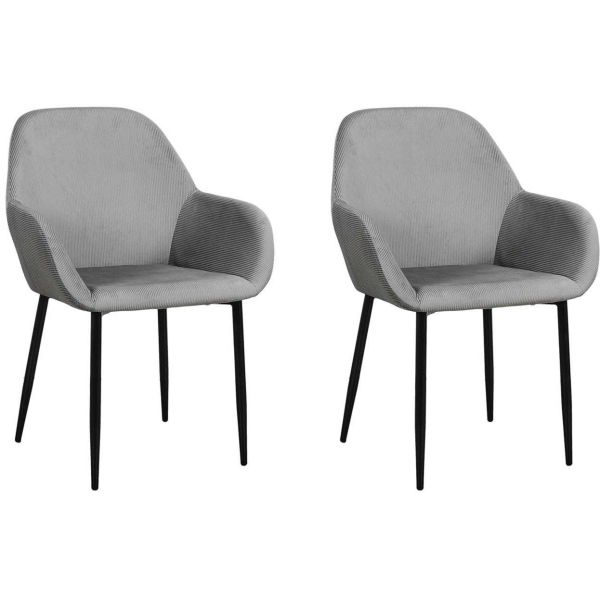 Fauteuil en velours cotelé Giulia (Lot de 2)