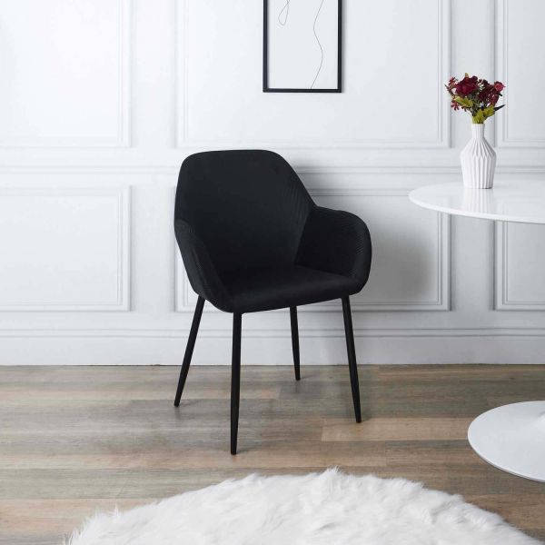 Fauteuil en velours cotelé Giulia (Lot de 2) - THE HOME DECO FACTORY