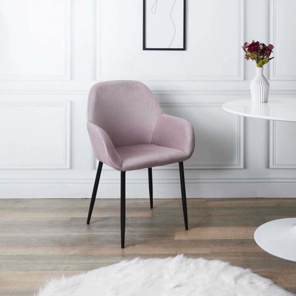 Fauteuil en velours cotelé Giulia (Lot de 2) - THE HOME DECO FACTORY