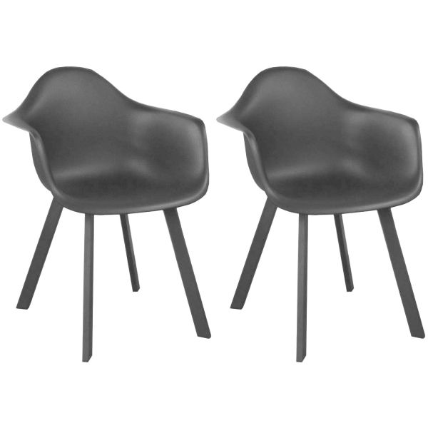 Fauteuils de jardin en aluminium et résine Jato (Lot de 2)