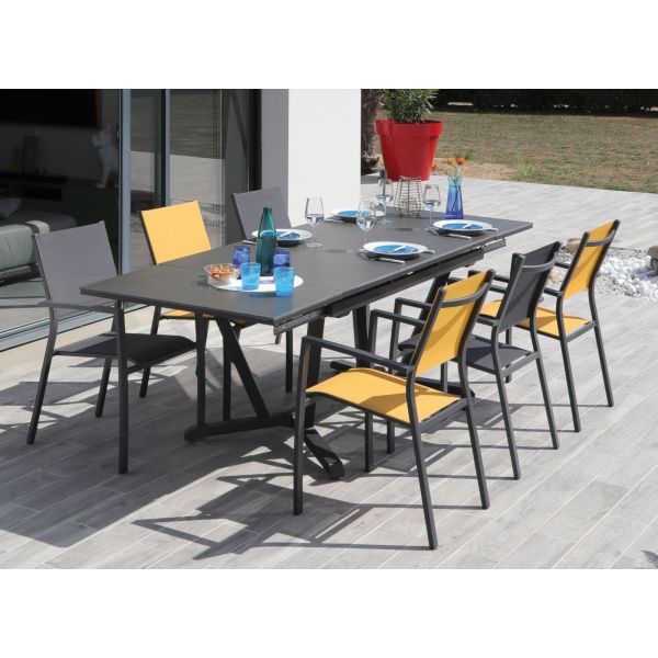 Fauteuils de jardin aluminium et toile Games (Lot de 6) - PROLOISIRS