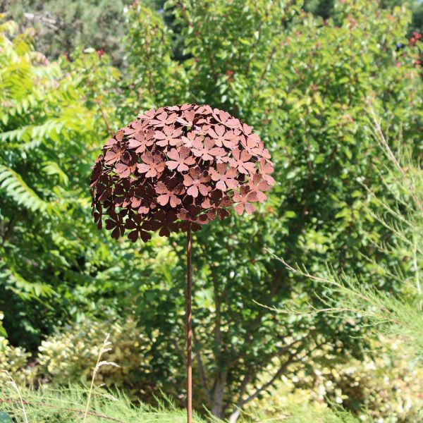 Fleur décorative en fer forgé rouillé - 