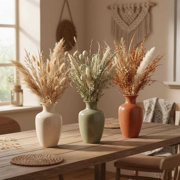 Fleurs séchées naturelles 60 cm Forever (Lot de 3) - SIF-0381