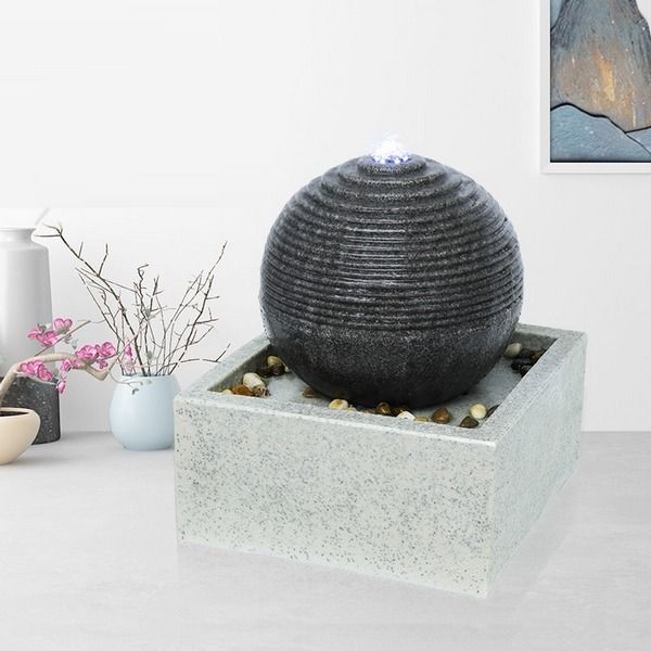 Fontaine d'intérieur boule éclairage LED blanc Bonny - 5