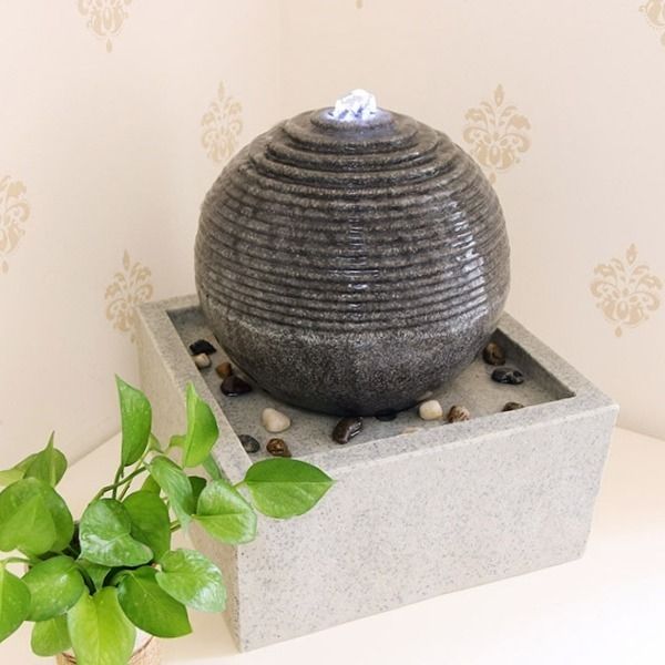 Fontaine d'intérieur boule éclairage LED blanc Bonny - ZEN LIGHT