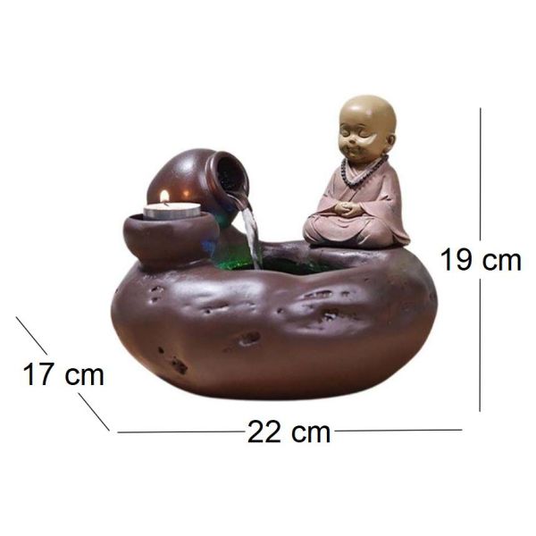 Fontaine d'intérieur en résine Bouddha Médina - 7