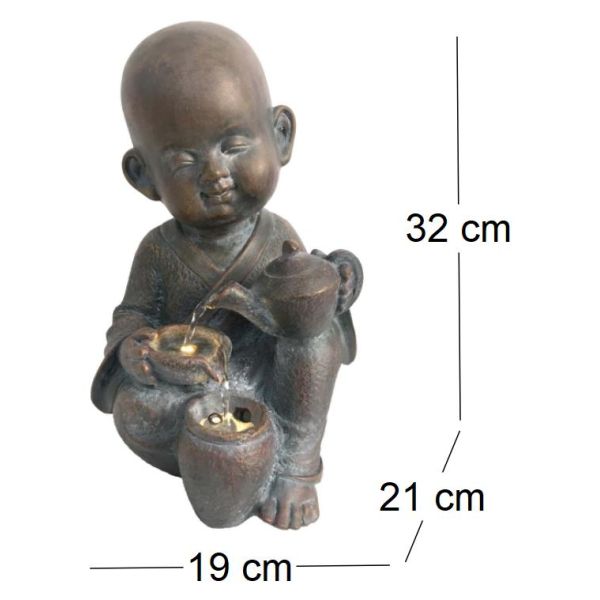 Fontaine d'intérieur en résine Bouddha avec théière - SIG-0110