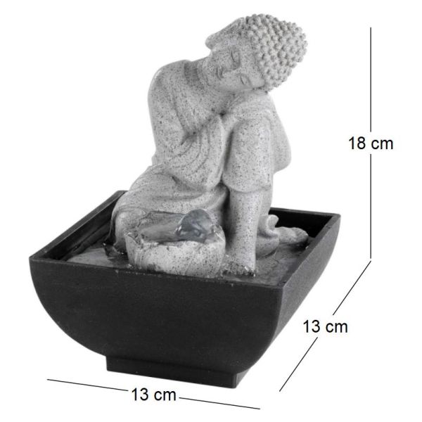 Fontaine intérieure en polyrésine Bouddha assis - KAE-0117