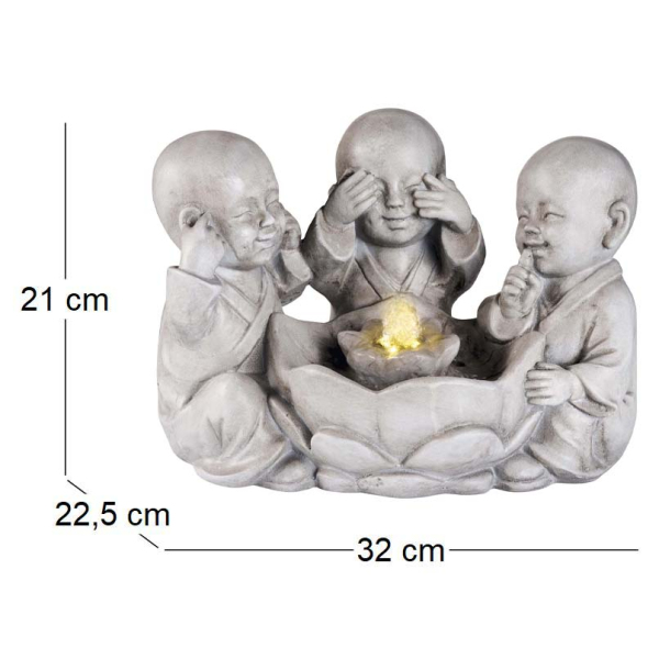 Fontaine en polyrésine trio bouddha - KAE-0110