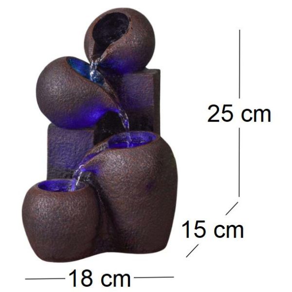 Fontaine zen en résine avec LED Luba - 9