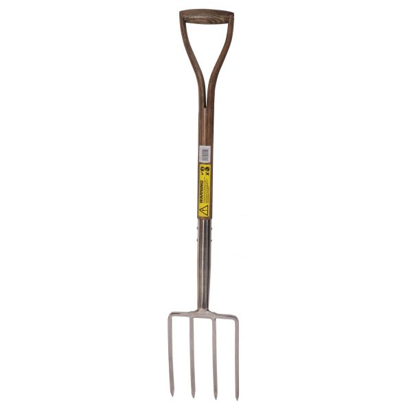 Fourche à bêcher en inox et frêne vieilli grand modèle - SPR-0262