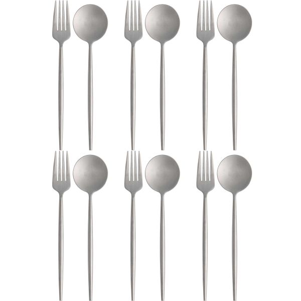 Fourchette et cuillère spécial salade en inox Active