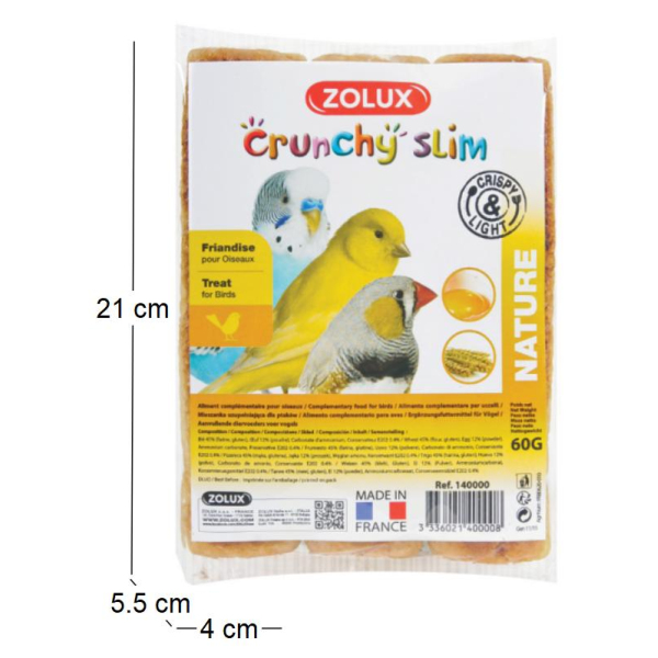 Friandises pour oiseaux Crunchy slim 3x20gr - ZOL-1833