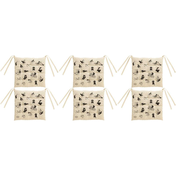 Galette de chaise en coton 9 points Dubout (Lot de 6)