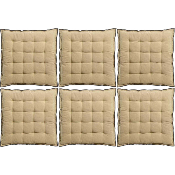 Galette de chaise en coton recyclé Grace (Lot de 6)