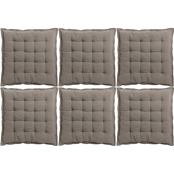 Galette de chaise en coton recyclé Grace (Lot de 6)