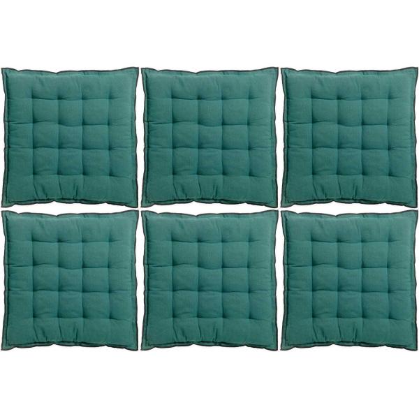 Galette de chaise en coton recyclé Grace (Lot de 6)