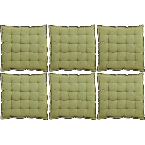 Galette de chaise en coton recyclé Grace (Lot de 6)