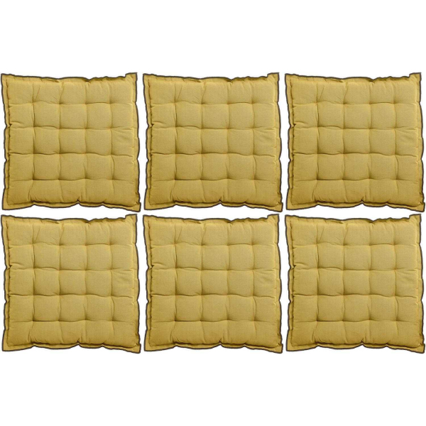 Galette de chaise en coton recyclé Grace (Lot de 6)