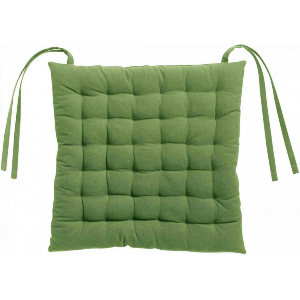 Galette de chaise en coton recyclé 36 points Zea vert (unitaire)