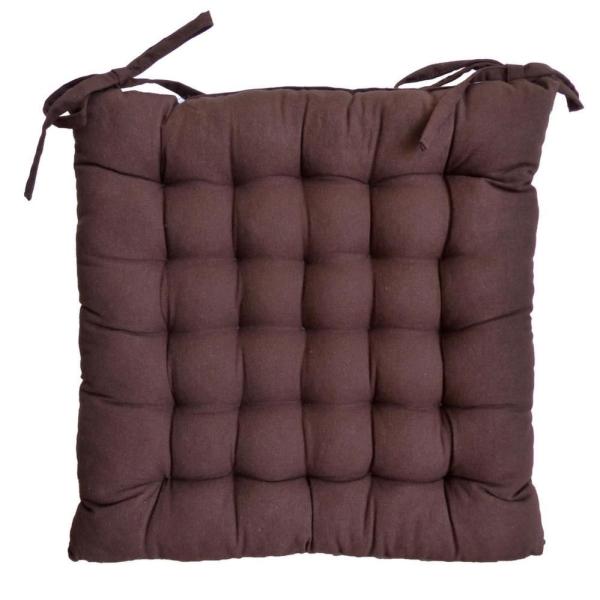 Galette de chaise en coton uni 40 cm 25 points