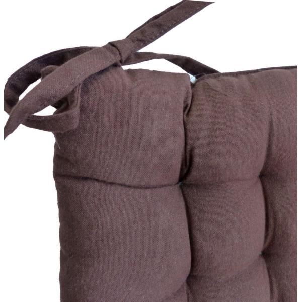 Galette de chaise en coton uni 40 cm 25 points - 