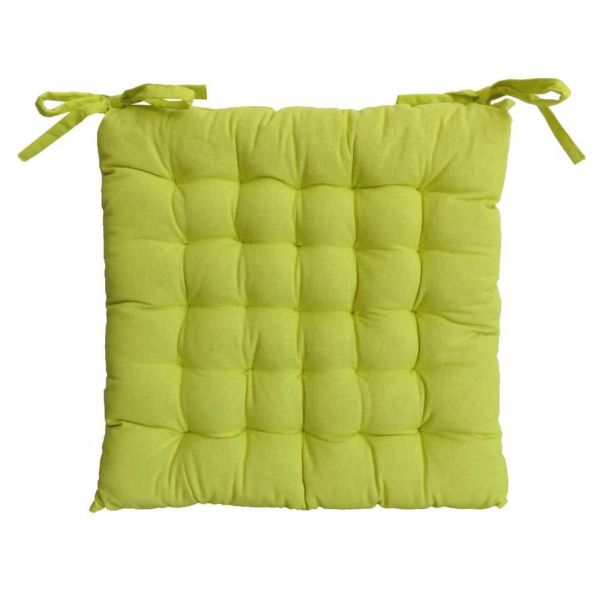 Galette de chaise en coton uni 40 cm 25 points