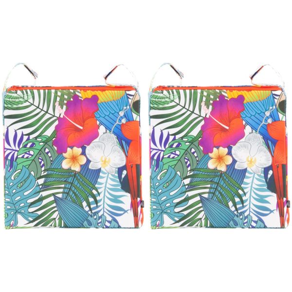 Galette de chaise outdoor imprimée 38 x 38 cm (Lot de 2)
