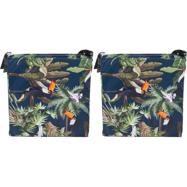 Galette de chaise outdoor imprimée 38 x 38 cm (Lot de 2)